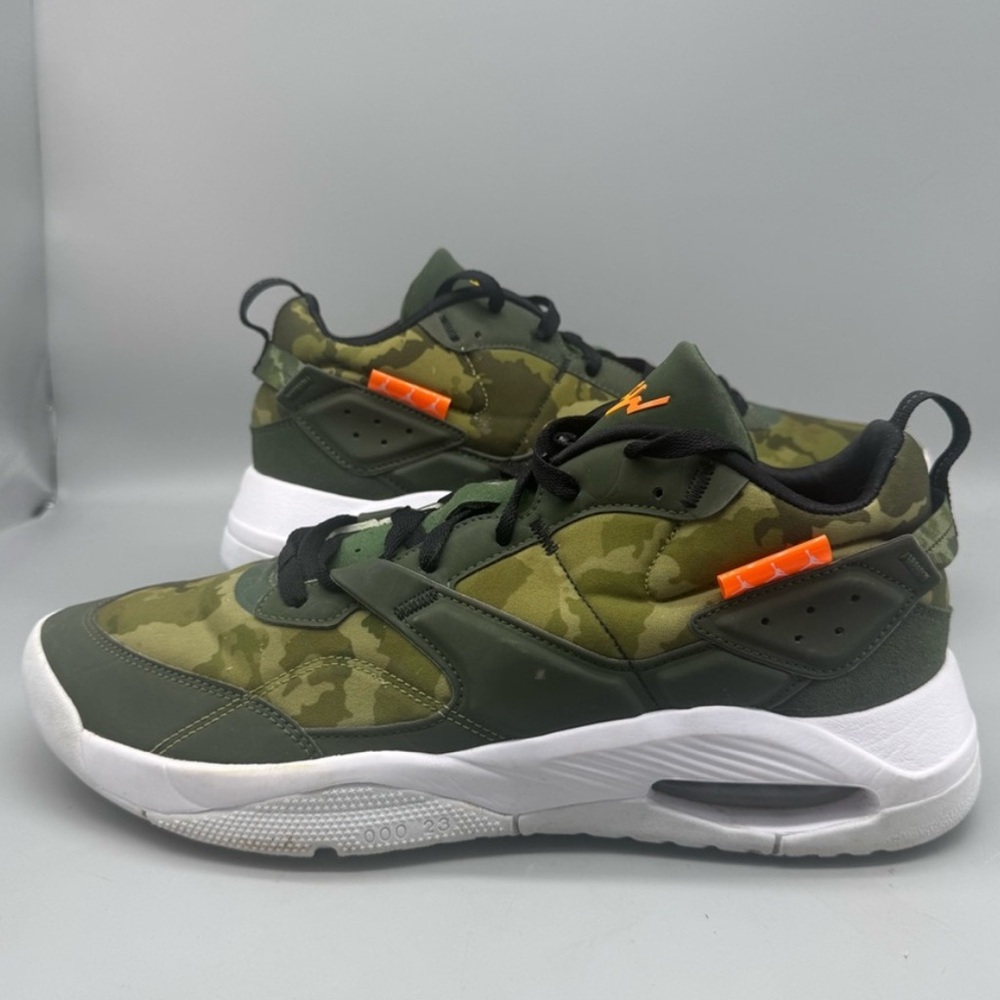 Jordan/Zion Camouflage Green Sneakers with White Soles (gently worn)